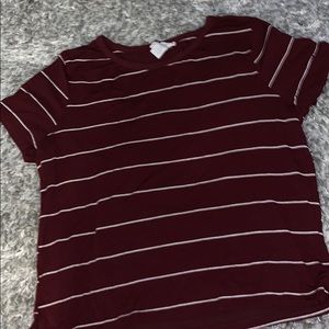 Maroon striped top